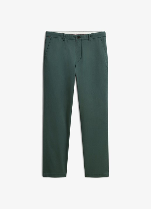 Tommy Hilfiger Tapered fit pantalon met steekzakken - voorkant 4 riverbed green-mt0 / groen