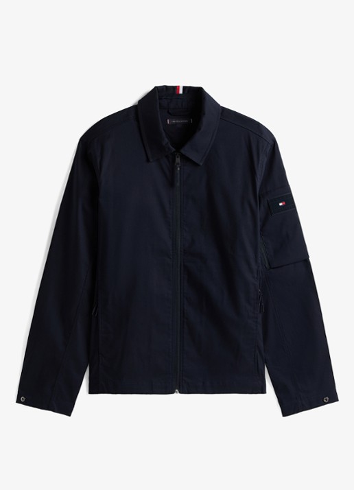 Tommy Hilfiger Tech jack met ritszakken - voorkant 6 donkerblauw
