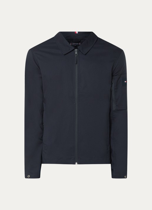 Tommy Hilfiger Tech jack met ritszakken - voorkant 8 donkerblauw