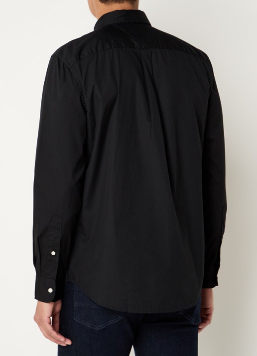 Tommy Hilfiger TH Flex regular fit overhemd met logo - achterkant 2 zwart