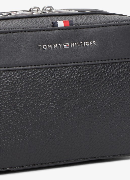 Tommy Hilfiger Toilettas met logo - detail diepzwart