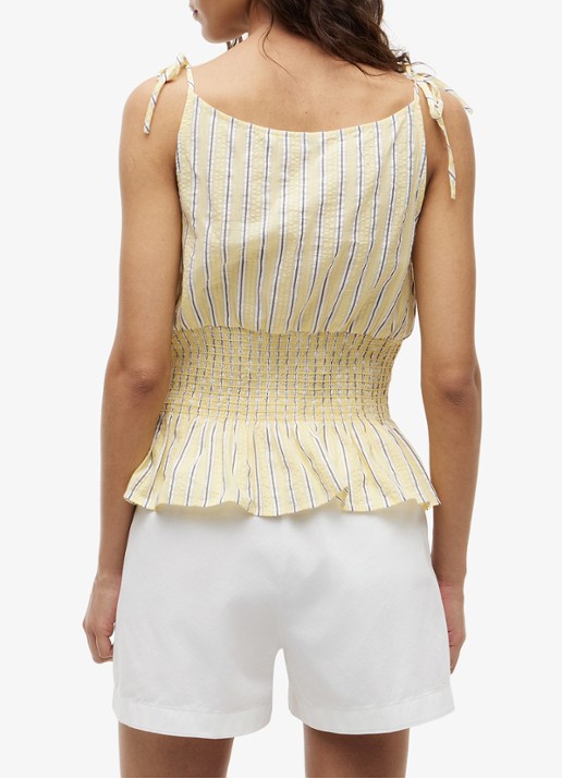 Tommy Hilfiger Top met streepprint - achterkant lichtgeel