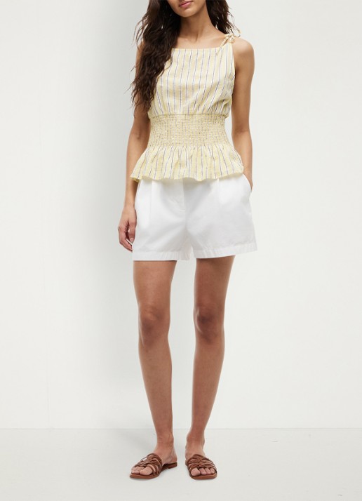 Tommy Hilfiger Top met streepprint - voorkant 5 lichtgeel
