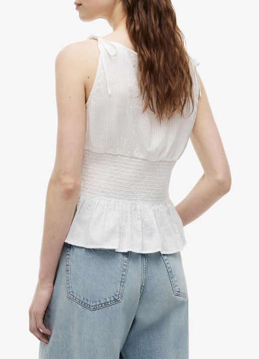 Tommy Hilfiger Top met streepprint - achterkant 3 gebroken wit