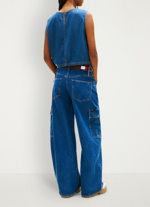 Tommy Hilfiger Top van denim - achterkant 3 donkerblauw