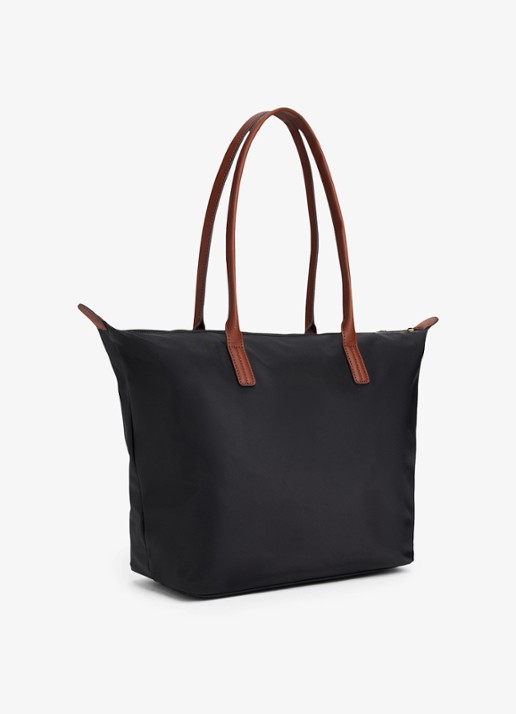 Tommy Hilfiger Tote shopper met logo - detail 4 zwart