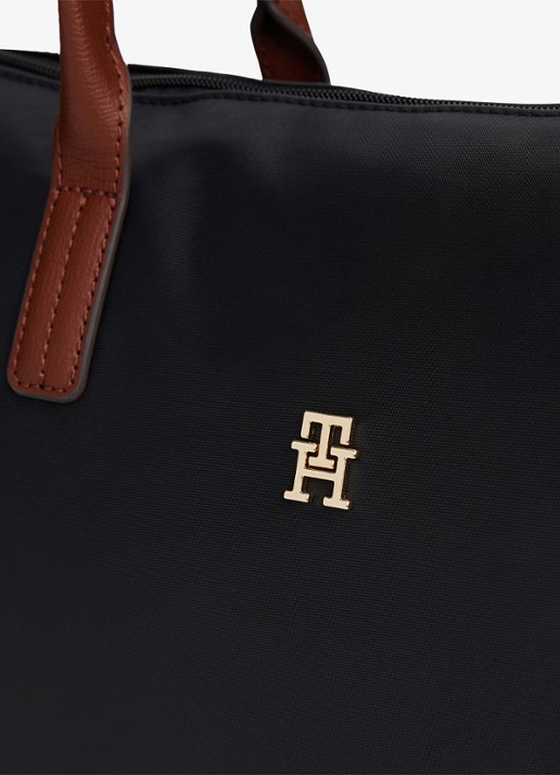 Tommy Hilfiger Tote shopper met logo - detail 5 zwart