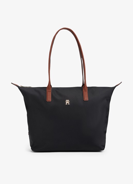 Tommy Hilfiger Tote shopper met logo - voorkant zwart