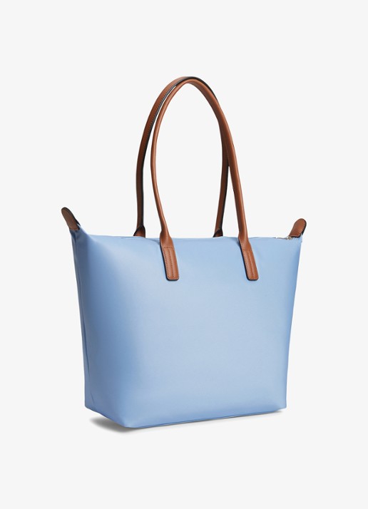 Tommy Hilfiger Tote shopper met logo - achterkant well water-c1y / blauw