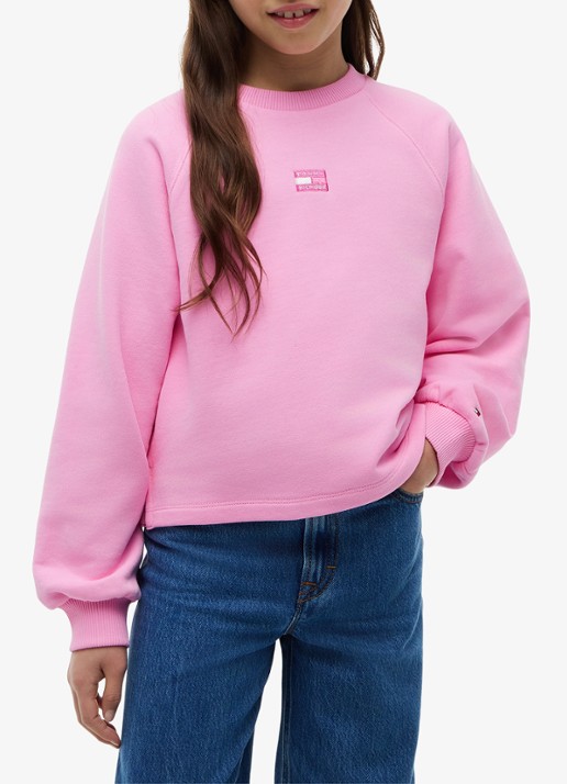 Tommy Hilfiger Trui met logoborduring - detail roze