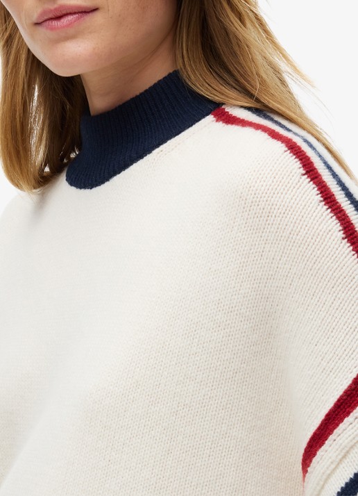 Tommy Hilfiger Trui van wol met col - detail 5 ivoor