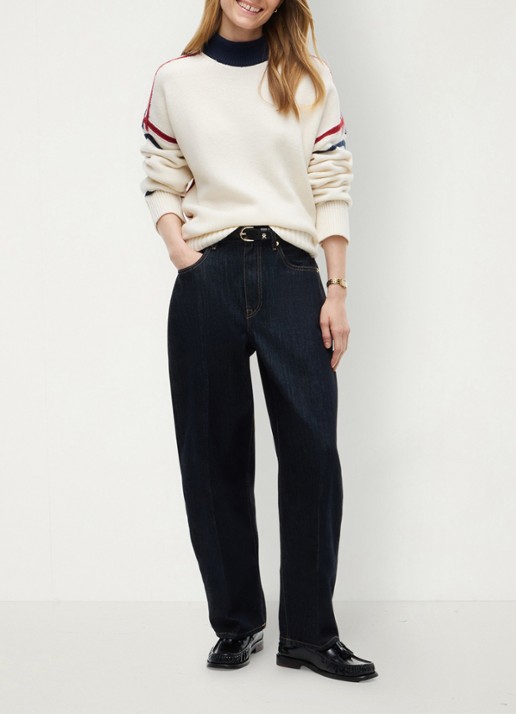 Tommy Hilfiger Trui van wol met col - voorkant 3 ivoor