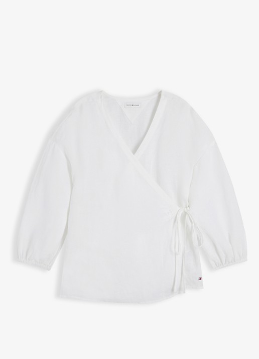 Tommy Hilfiger Tuniek met strikceintuur - voorkant 3 wit