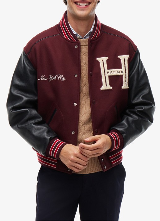 Tommy Hilfiger Varsity baseball jack in kasjmierblend