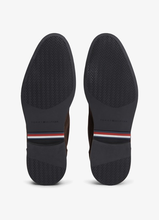 Tommy Hilfiger Veterschoen van suède - detail 3 donkerbruin