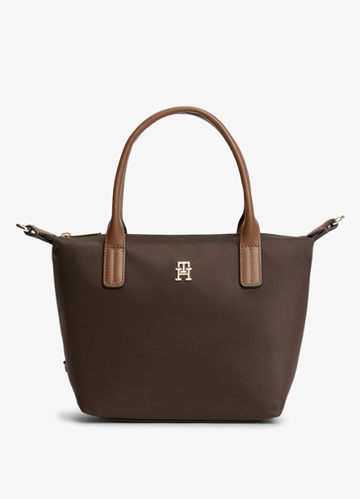 Tommy Hilfiger Webbing Crossbody Tote Bag - voorkant 2 fondant brown-gug