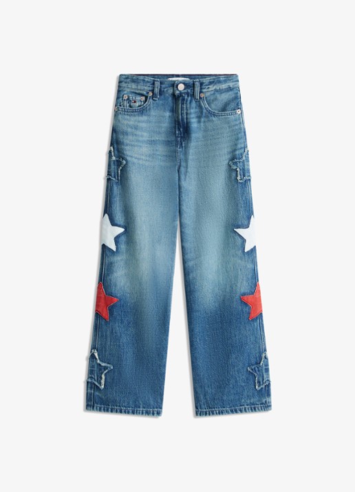 Tommy Hilfiger Wide leg jeans met borduring