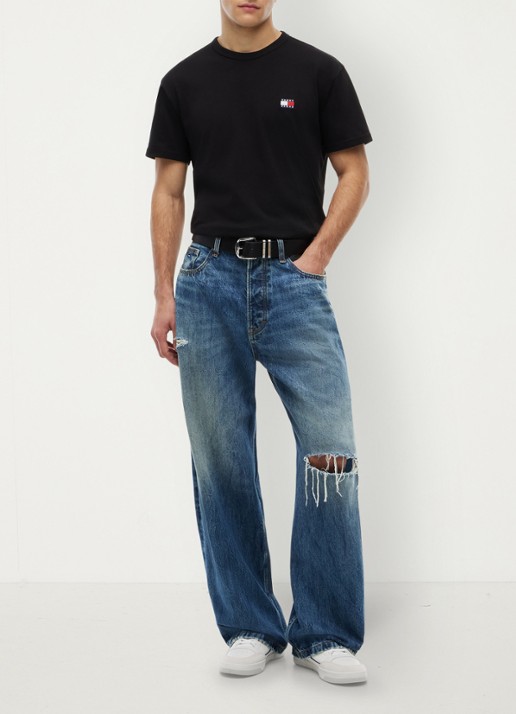Tommy Hilfiger Wide leg jeans met medium wassing  - voorkant 2 denim
