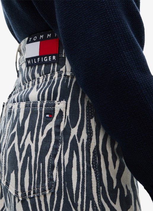 Tommy Hilfiger Wide leg jeans met zebraprint - detail 5 multicolor