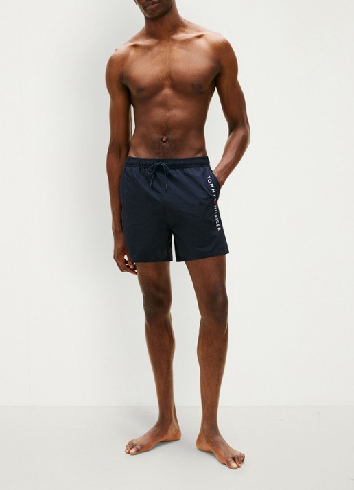 Tommy Hilfiger Zwemshorts met logo - voorkant 2 donkerblauw