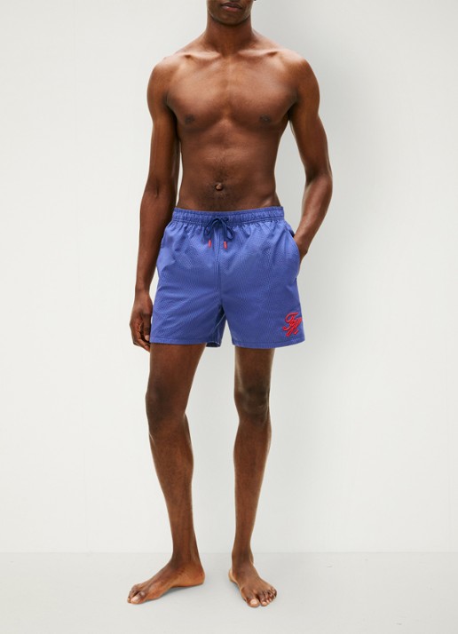 Tommy Hilfiger Zwemshorts met logo - voorkant 3 donkerblauw