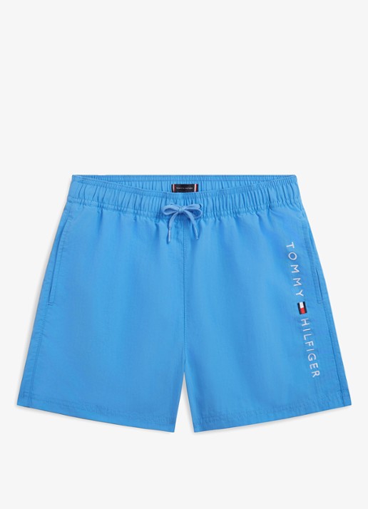 Tommy Hilfiger Zwemshorts met steekzakken en logo - voorkant kobaltblauw