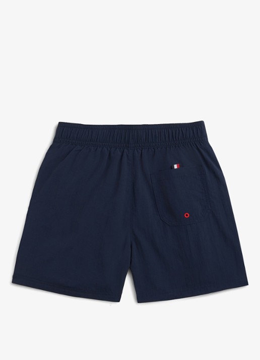 Tommy Hilfiger Zwemshorts met steekzakken en logo - achterkant donkerblauw
