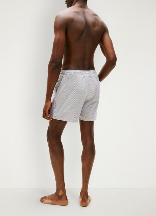 Tommy Hilfiger Zwemshorts met streepprint en logo - achterkant 3 grijs