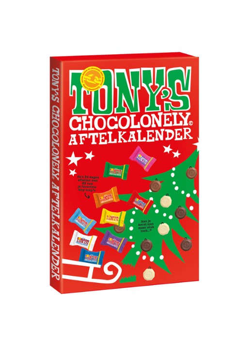 Tony's Chocolonely Kerst chocolade advendskalender 225 gram - voorkant undefined