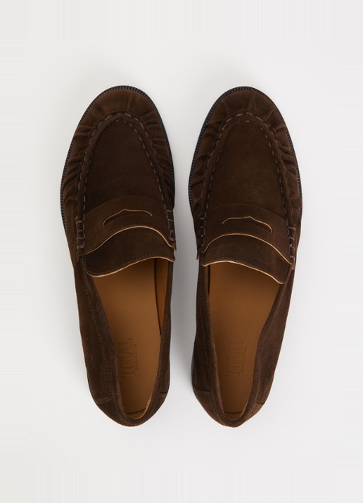 Toral Blake loafer van suède - detail 3 donkerbruin
