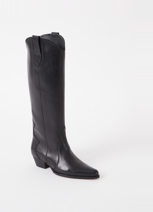 Toral Indie cowboylaars van leer - voorkant 4 zwart