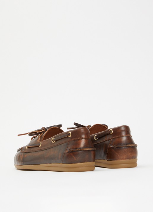 Toral Nahua bootschoen van leer - achterkant 6 donkerbruin