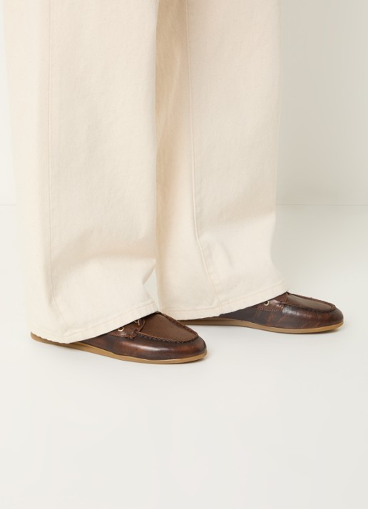 Toral Nahua bootschoen van leer - voorkant 2 donkerbruin