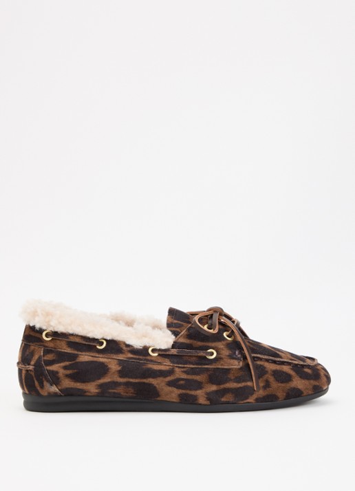 Toral Nahua bootschoen van suède panterprint