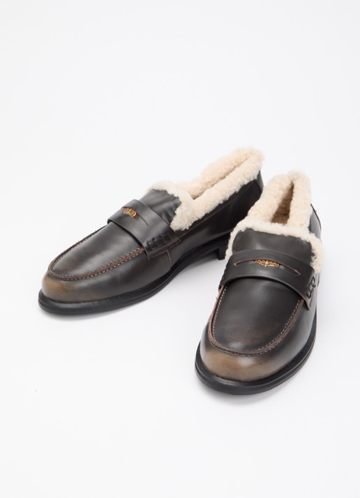 Toral Noa Flo loafer van leer  - detail 2 donkerbruin