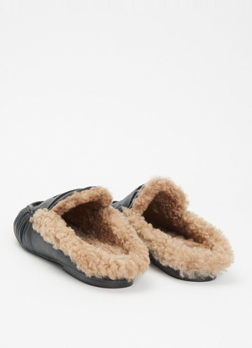 Toral Piper Winter loafer van leer  - achterkant 5 zwart