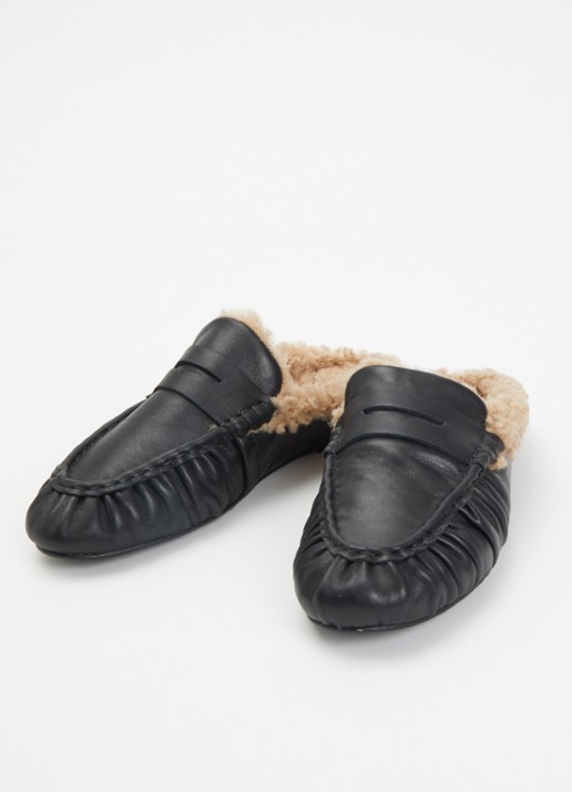 Toral Piper Winter loafer van leer  - detail 2 zwart