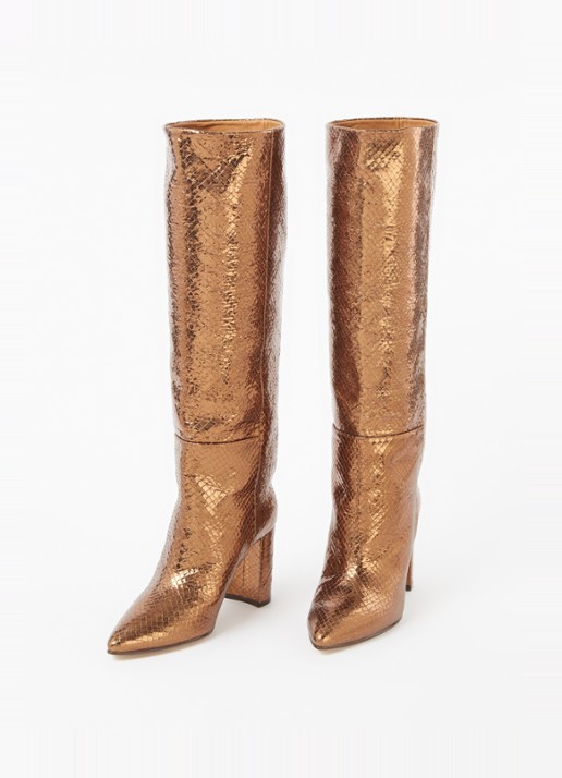 Toral Sofia laars van leer met metallic finish  - detail brons