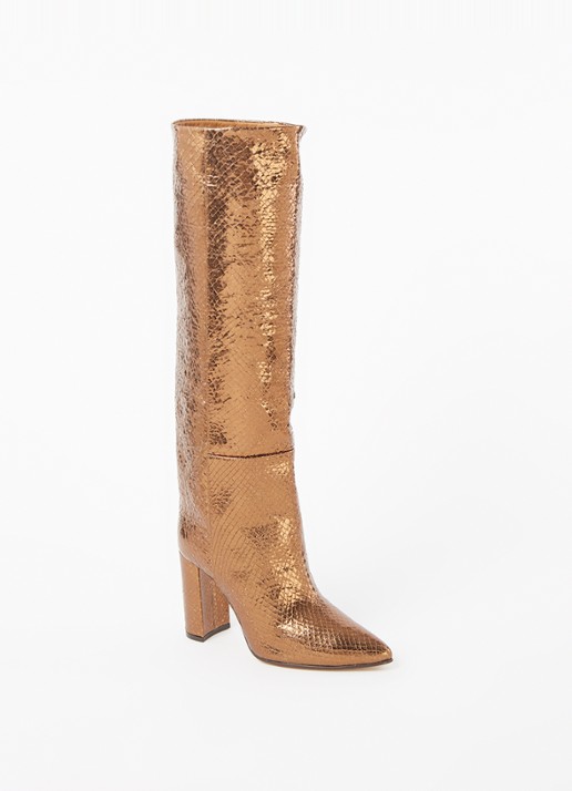 Toral Sofia laars van leer met metallic finish  - voorkant 4 brons