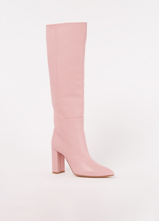 Toral Sofia laars van leer - voorkant 4 roze