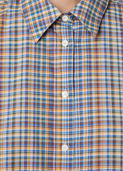 TOTEME Blouse met ruitdessin  - detail 2 okergeel