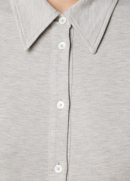 TOTEME Blouse van jersey met trompetmouw - detail 2 grijsmele