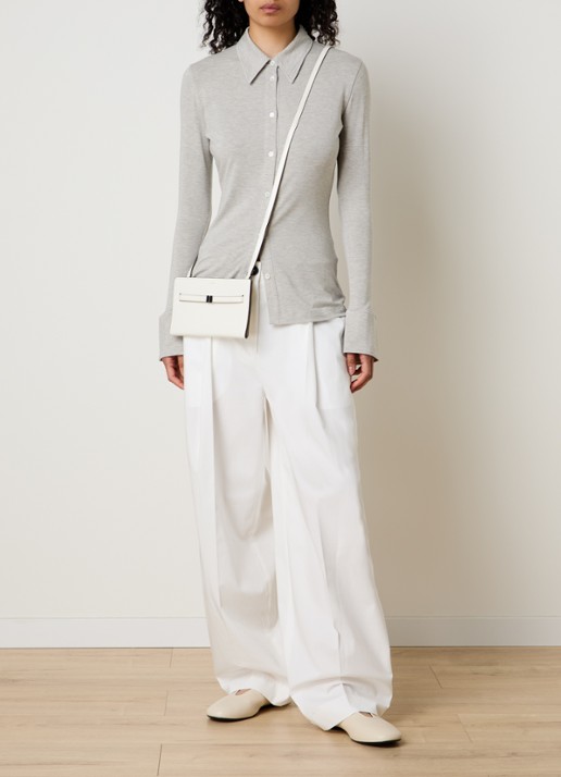 TOTEME Blouse van jersey met trompetmouw - voorkant 5 grijsmele
