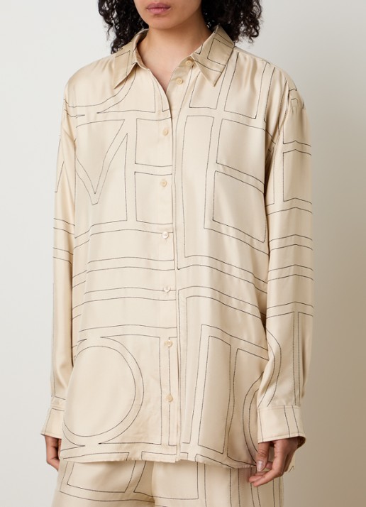 TOTEME Classic blouse van zijde met logoborduring