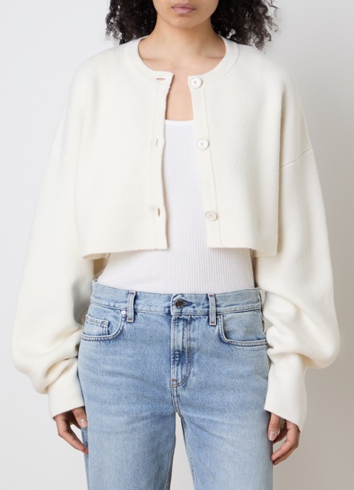 TOTEME Cropped fijngebreid vest met ronde hals