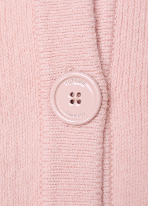 TOTEME Cropped fijngebreid vest met ronde hals - detail 5 oudroze