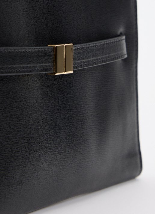TOTEME Crossbody tas van kalfsleer en logo - detail 6 zwart