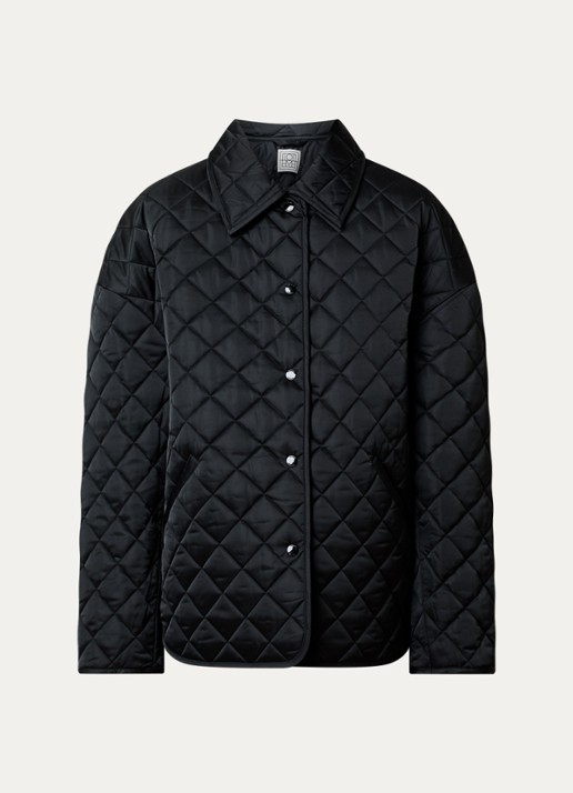TOTEME Gewatteerd jack met quilt patroon en steekzakken - voorkant zwart