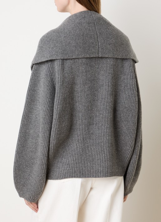 TOTEME Grofgebreid vest in wolblend - achterkant grijs