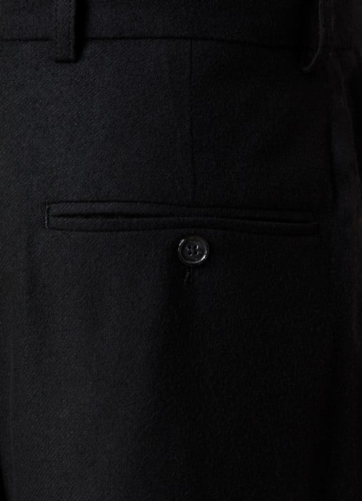 TOTEME High waist wide fit pantalon van wol met steekzakken - detail 5 zwart